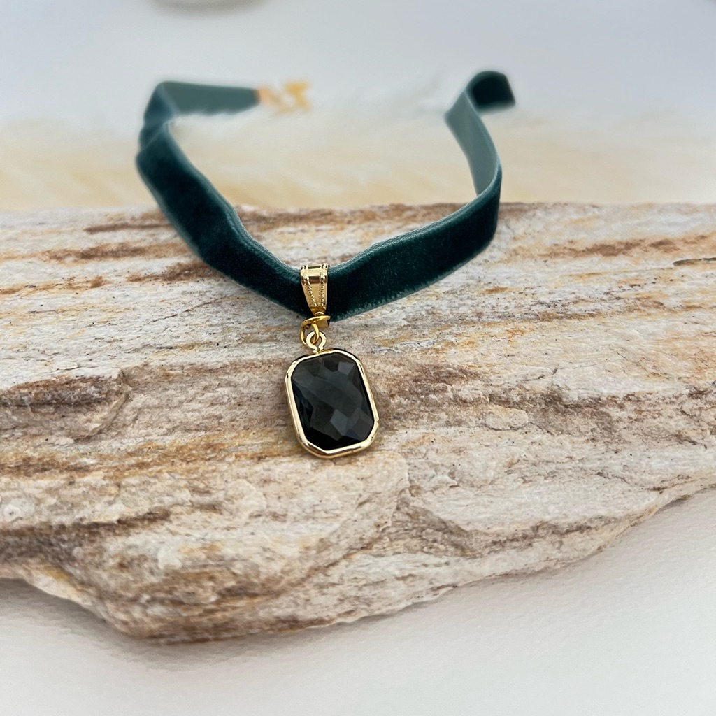 Elegant Forest Green Velvet Choker - Trendy Date Night Choker - Glam Choker 24$